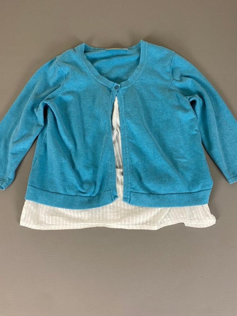 Croft & Barrow Women's Blue and White Cardigan